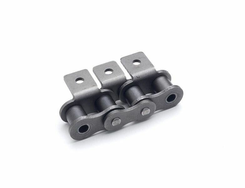 Straight Pack of 10 C2060H / 1-1/2 in Pitch Attachment Chain SA-1 Attachment One Side Carbon Steel Material Cottered 